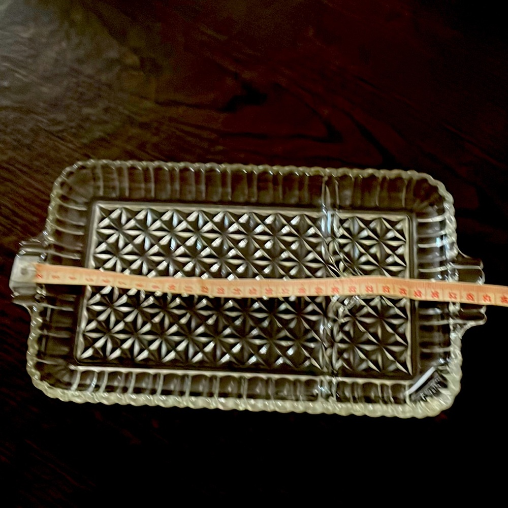 Vintage Crystal dish with handles